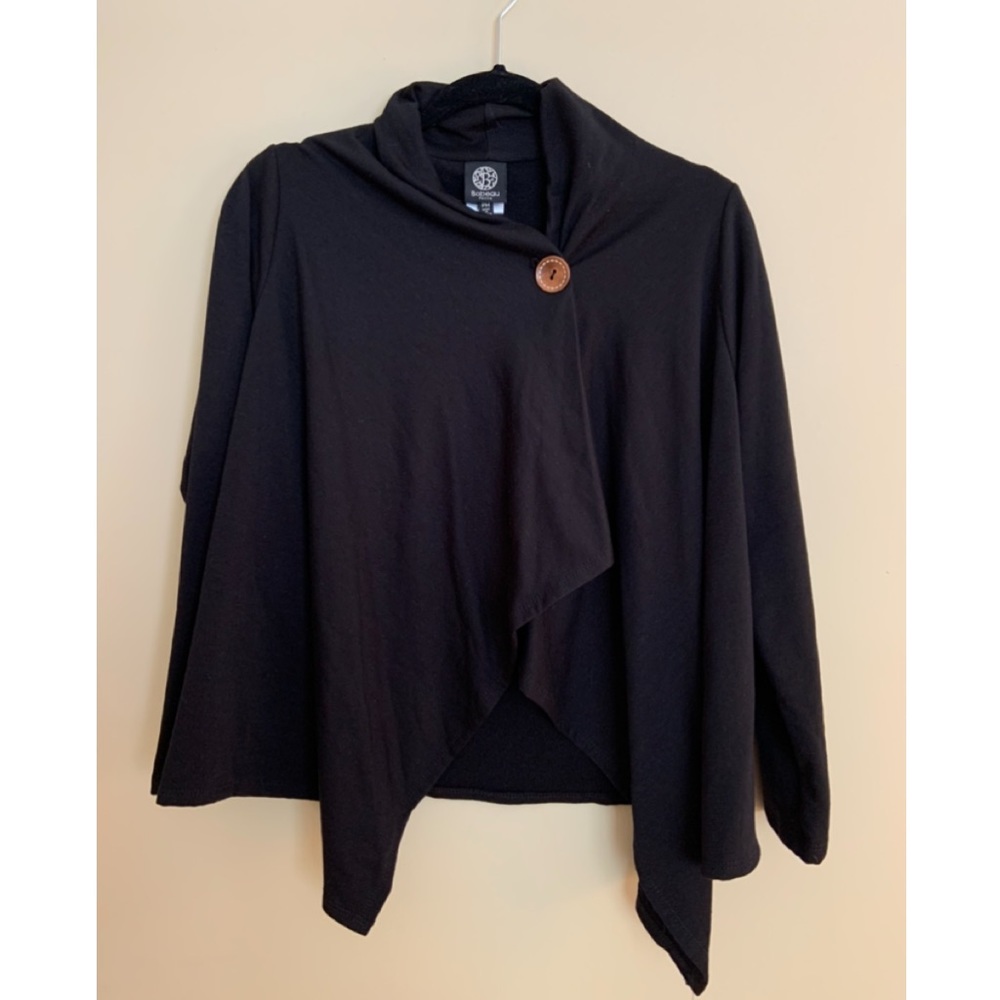 Bobeau Top Button Wrap Cardigan